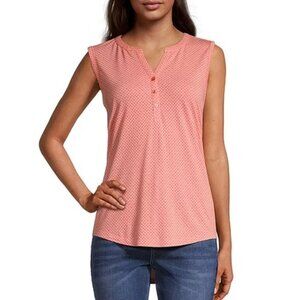 Liz Claiborne Womens Split Crew Neck Sleeveless Tank Top